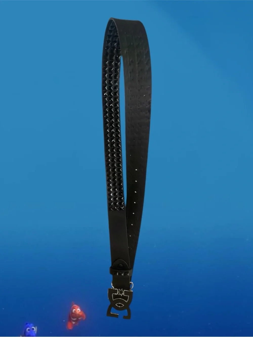 DC Black Studded Belt with Logo Buckle